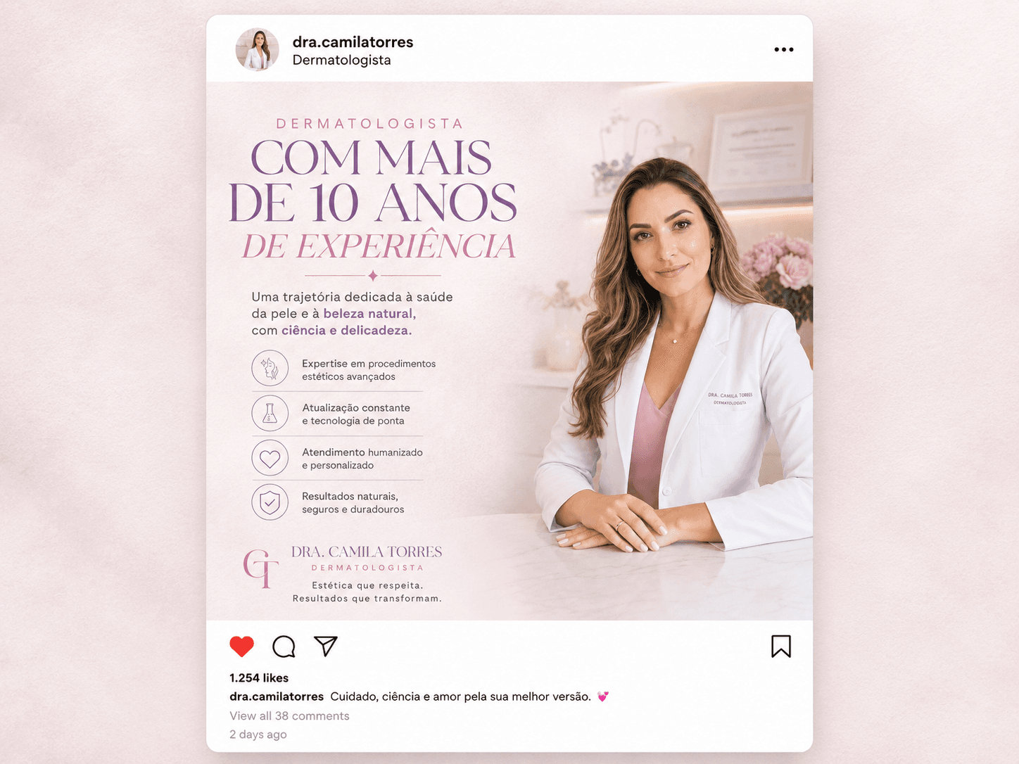 Post com rosto para marca pessoal